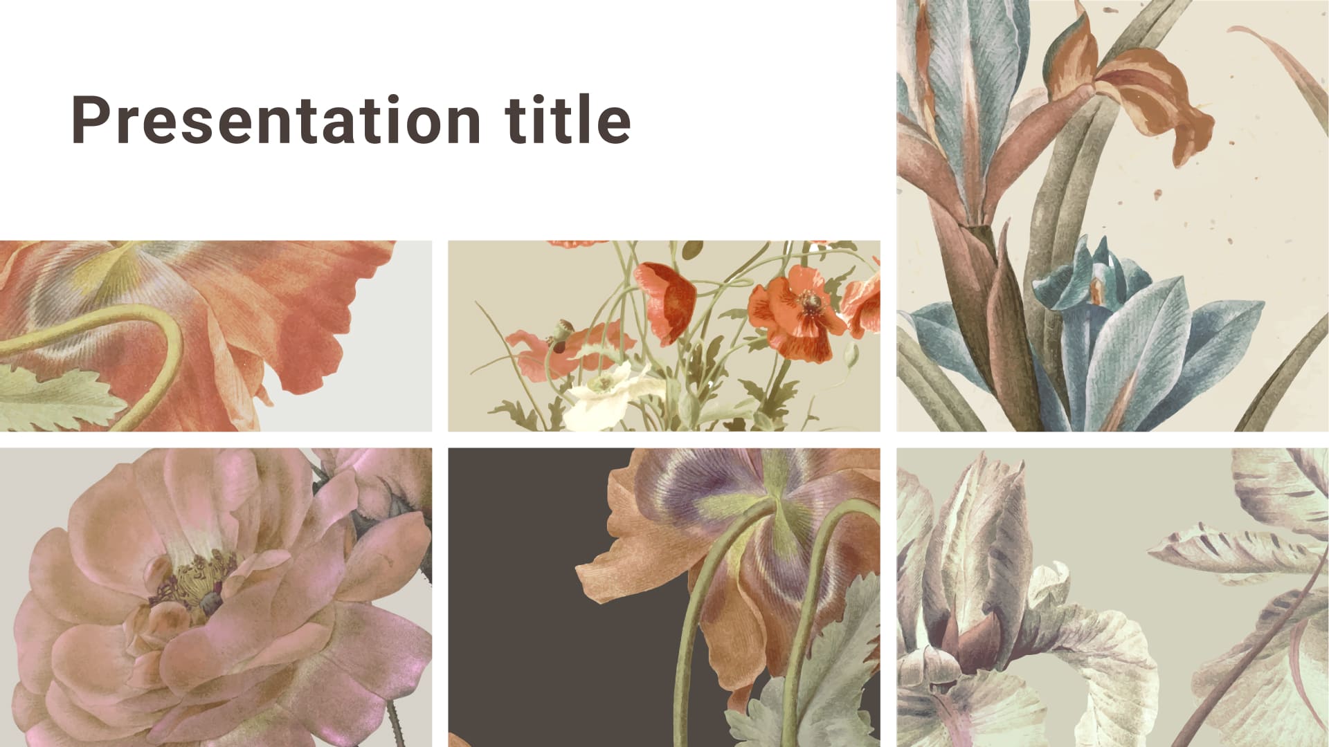 1 Preview Free Vintage Flower Floral Powerpoint Background.