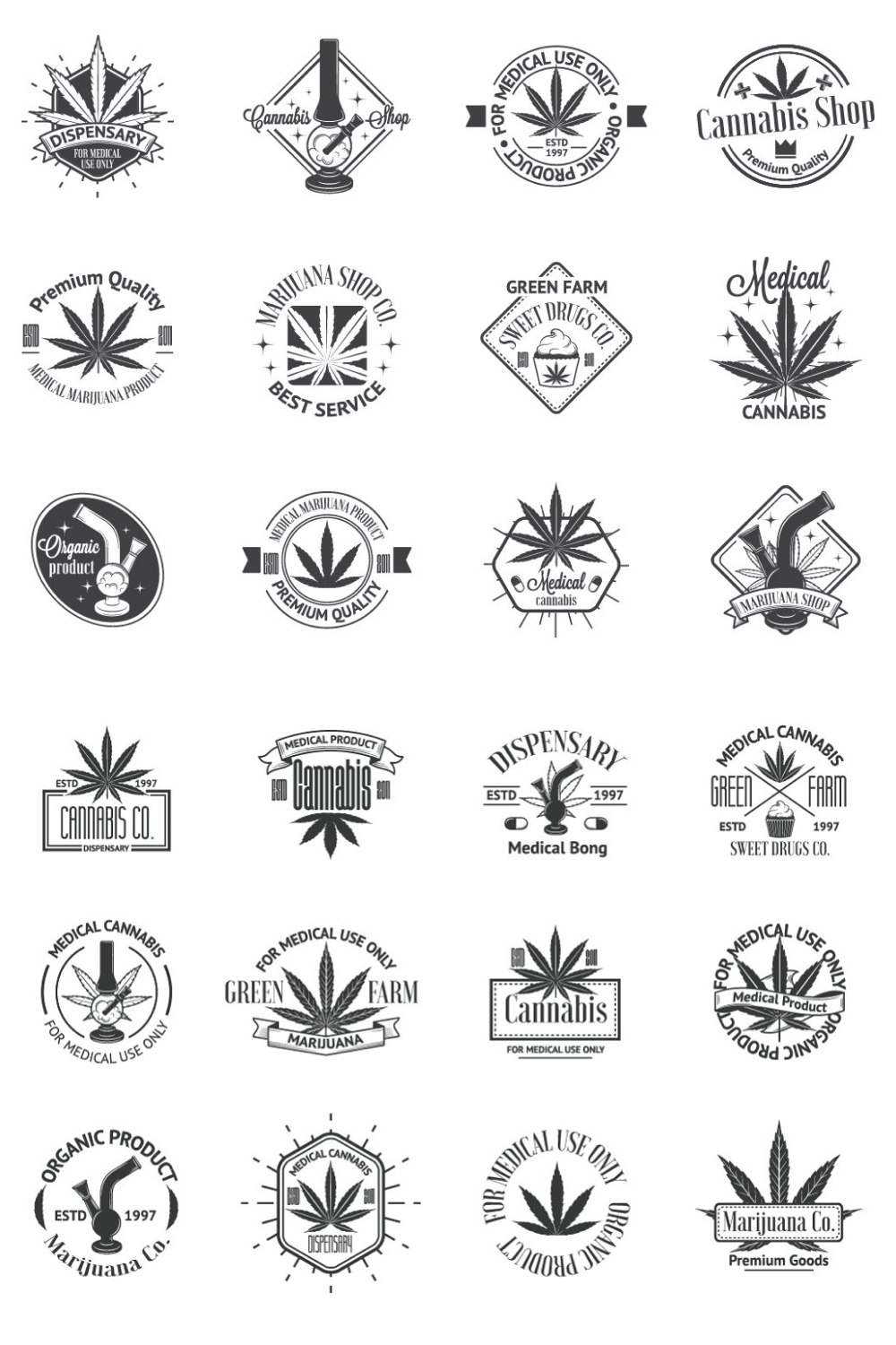 Marijuana logos bundle.
