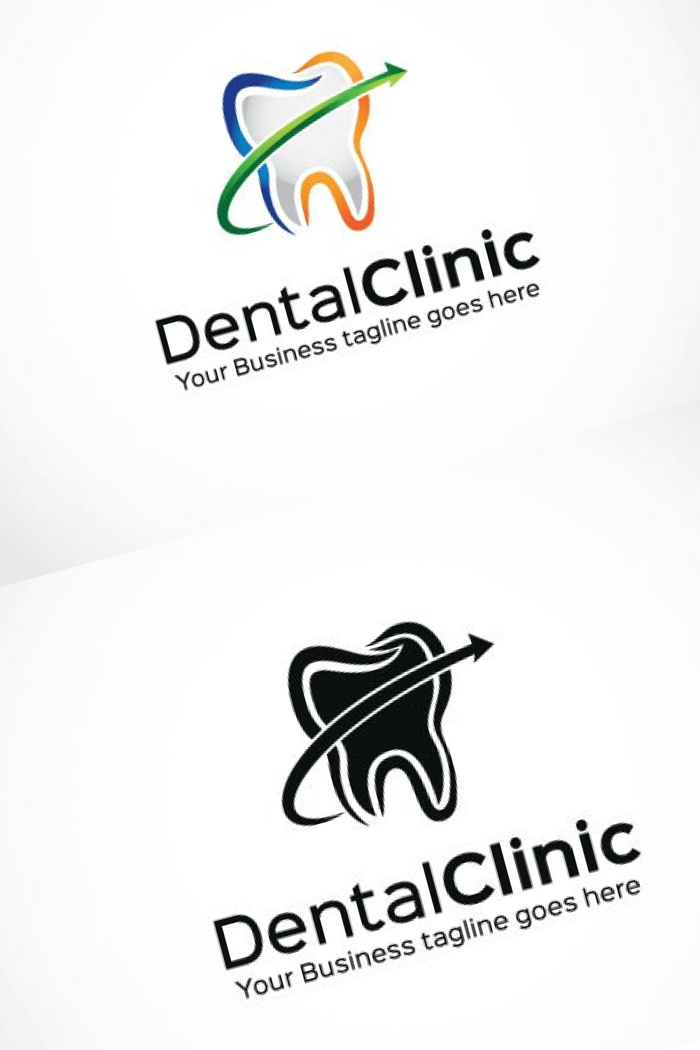 Color and Black Logo of DentalClinic.