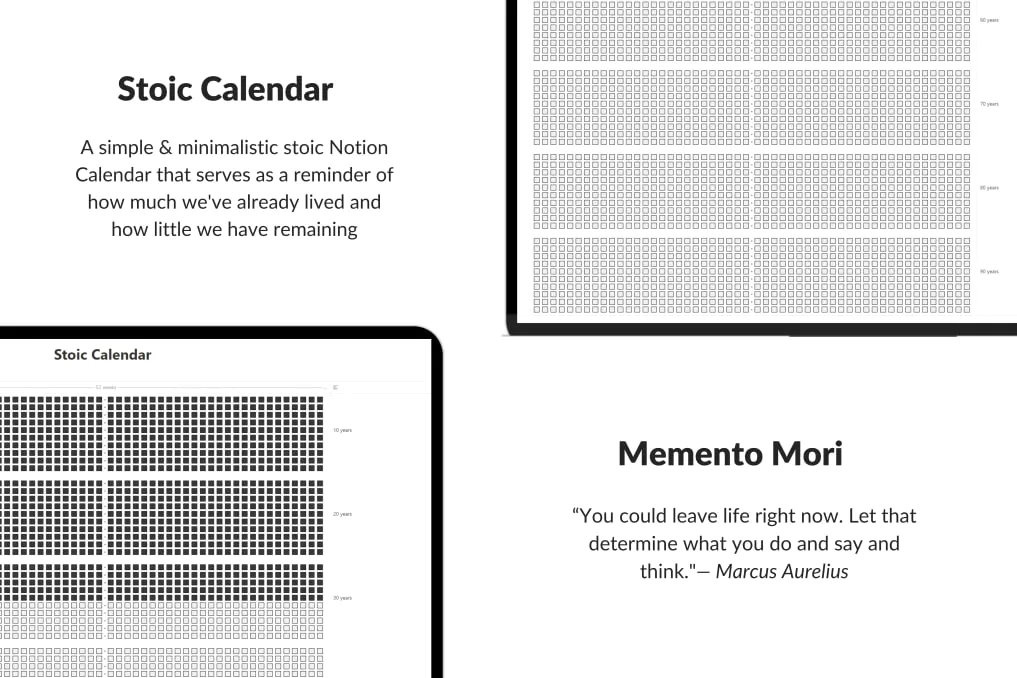 Memento mori stoic calendar.