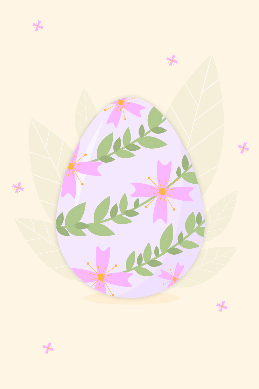 Large Easter painted egg on a pink background.