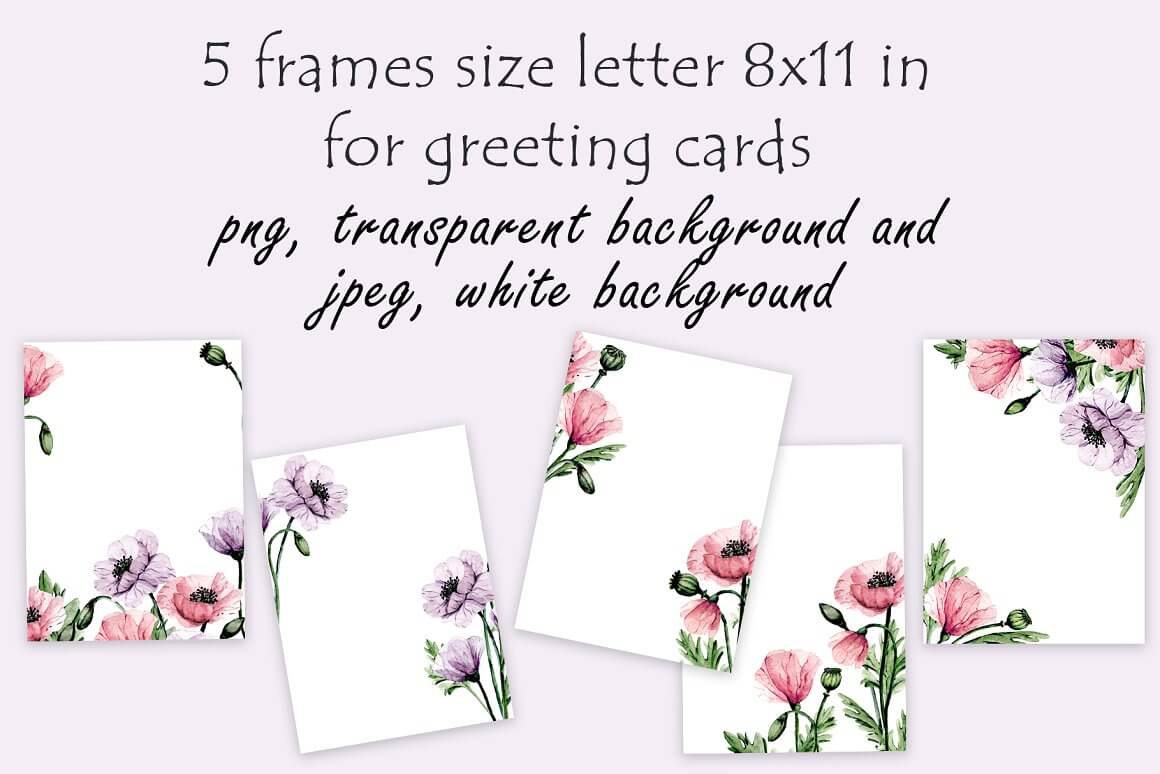 3 Frames Size Letter 8*11 in for Greeting Cards.