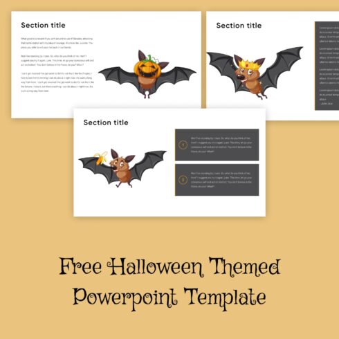 Free Halloween Bat Themed Powerpoint Template.