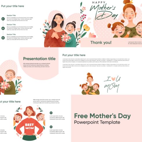 Free Cute Mother's Day Powerpoint Template.