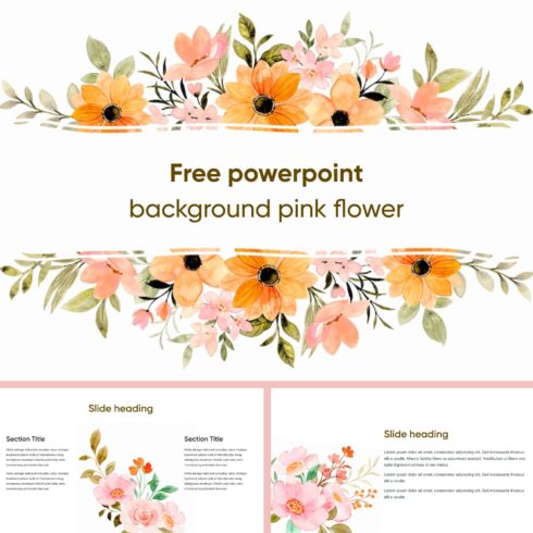 Free Powerpoint Background Pink Flower.