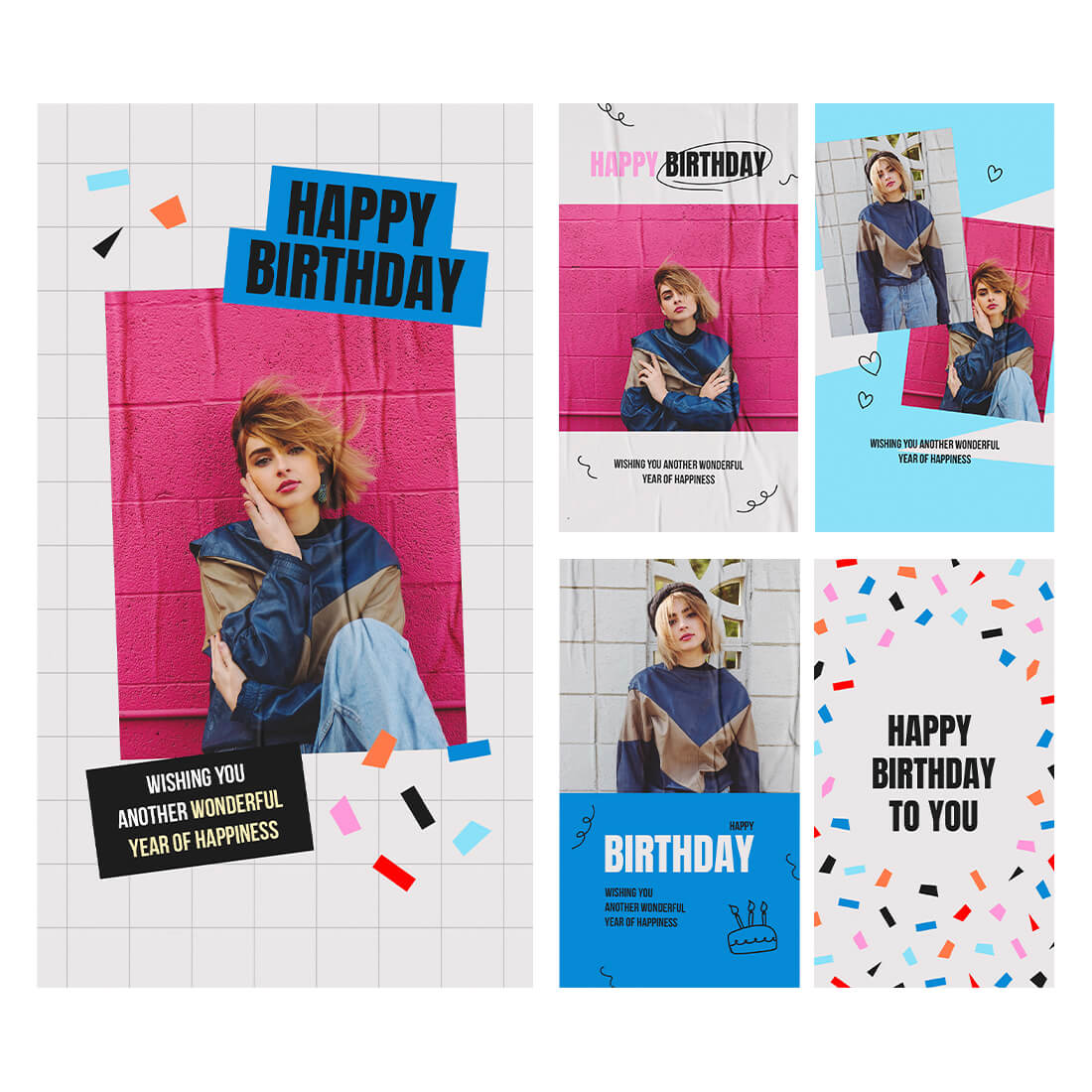 Bright Happy Birthday Instagram Story Template cover image.