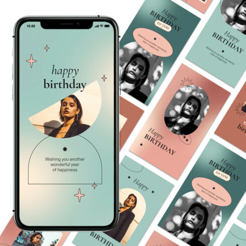 Aesthetic Happy Birthday Instagram Story Template cover image.