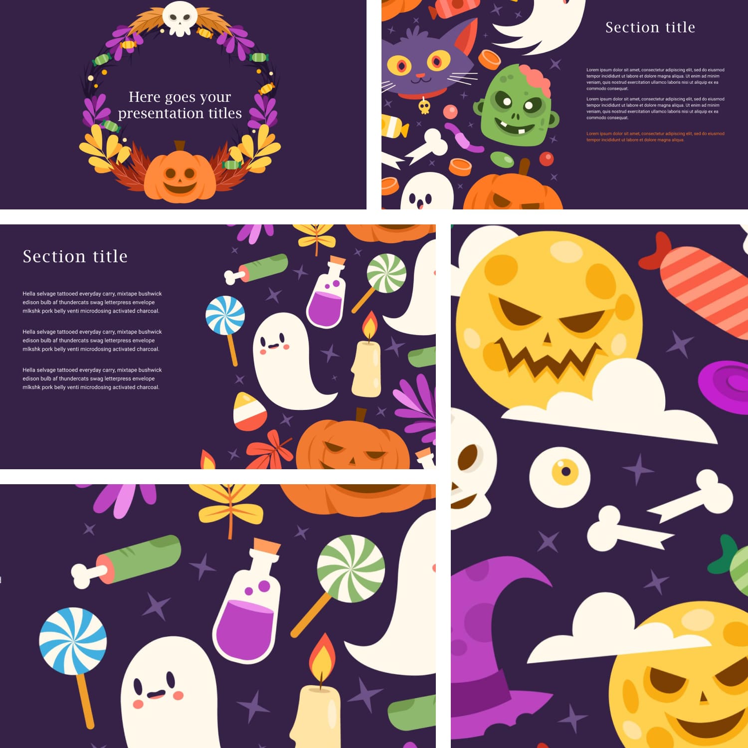 Free Halloween Purple Powerpoint Template Cover.