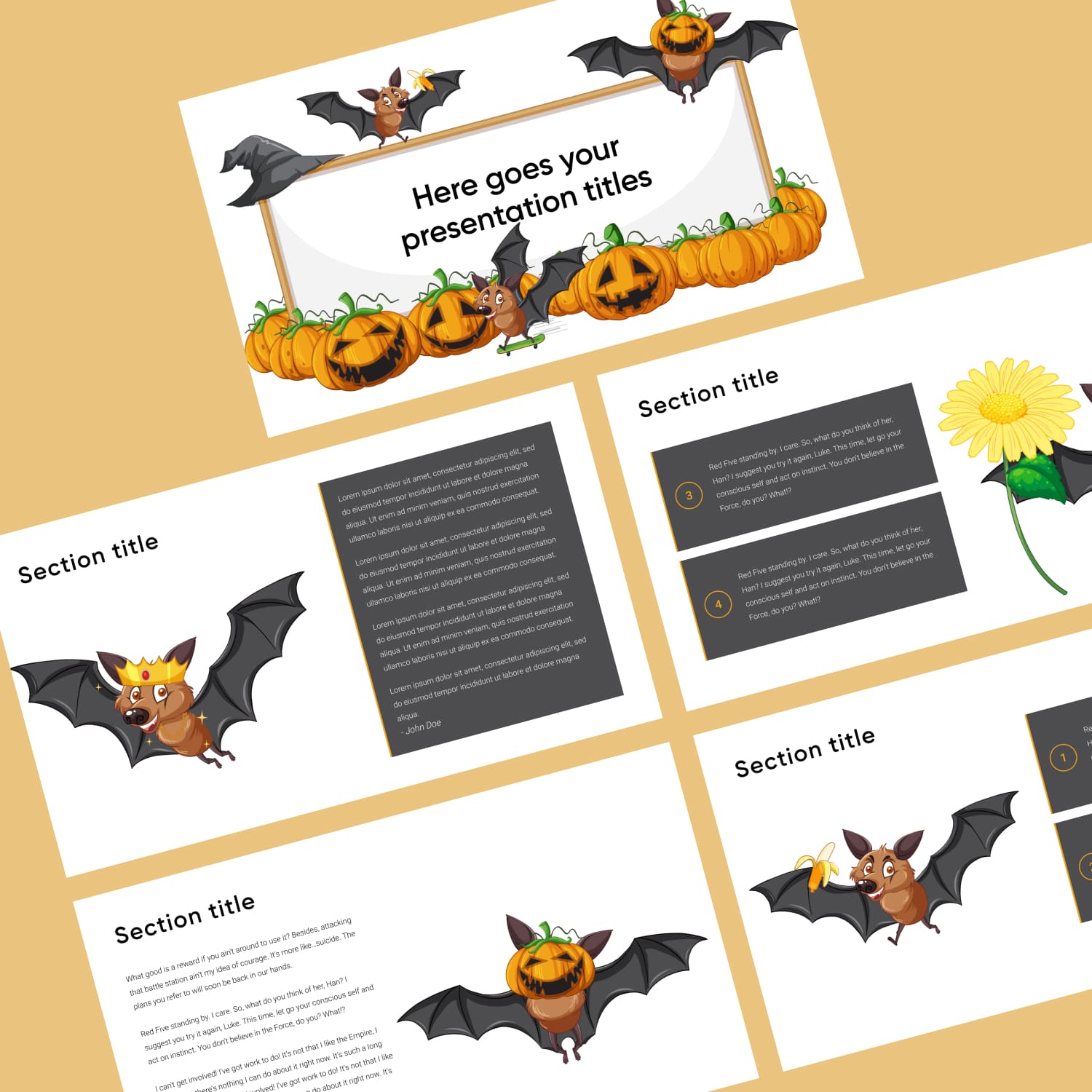 Free Halloween Bat Themed Powerpoint Template Cover.