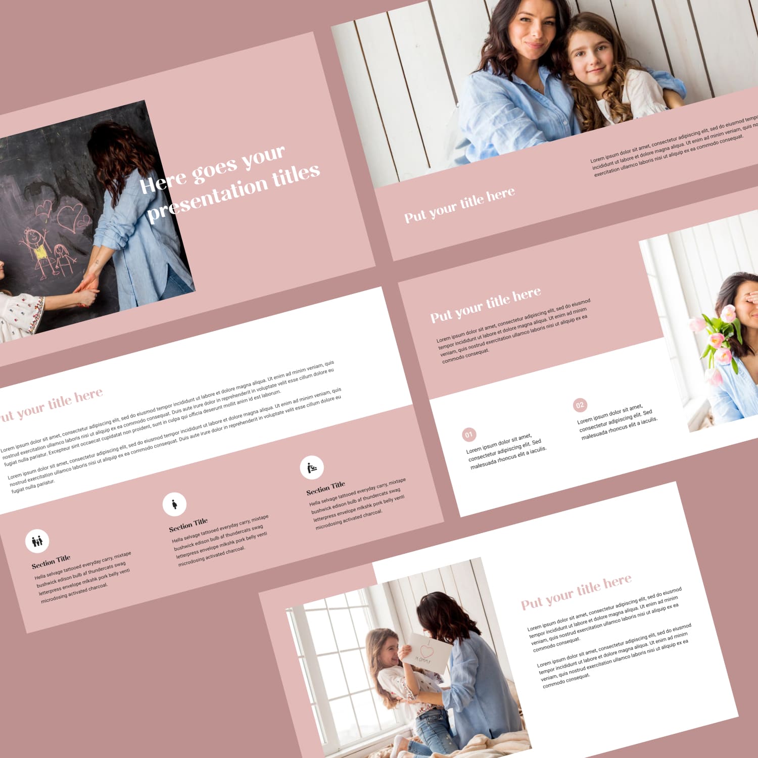 Free Pastel Mother's Day Powerpoint Template Cover.
