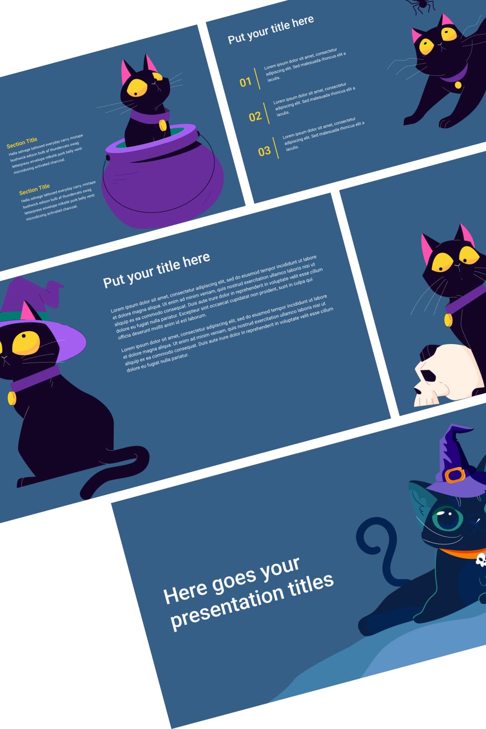 Pinterest Free Halloween Black Cat Powerpoint Template.