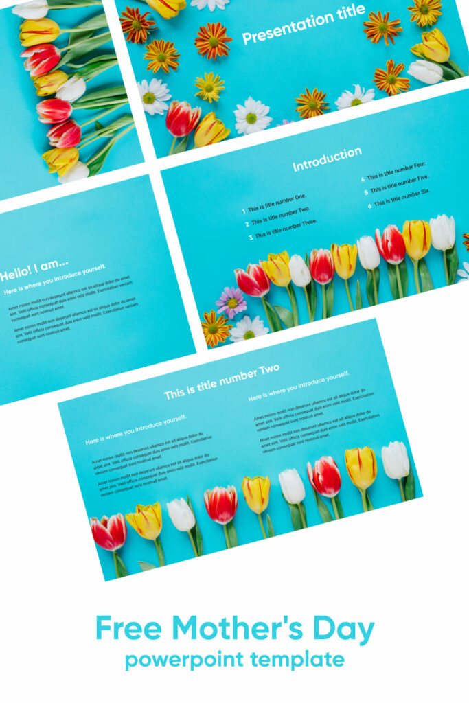 Free Mother's Day Powerpoint Template with Flowers – MasterBundles