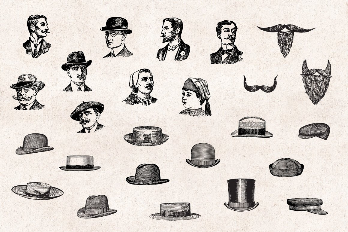 Hats for a classic image of a man.