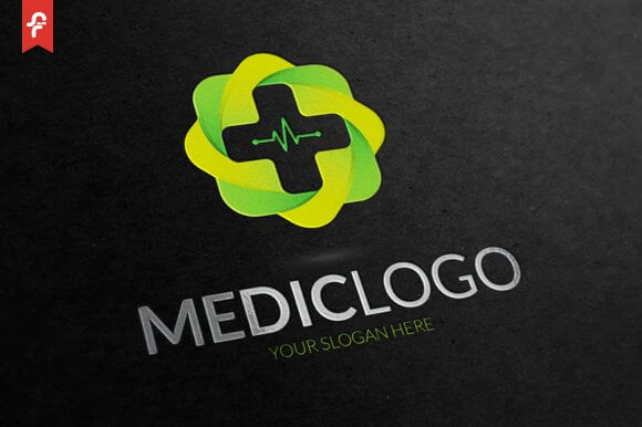 Mediclogo on Black Background.