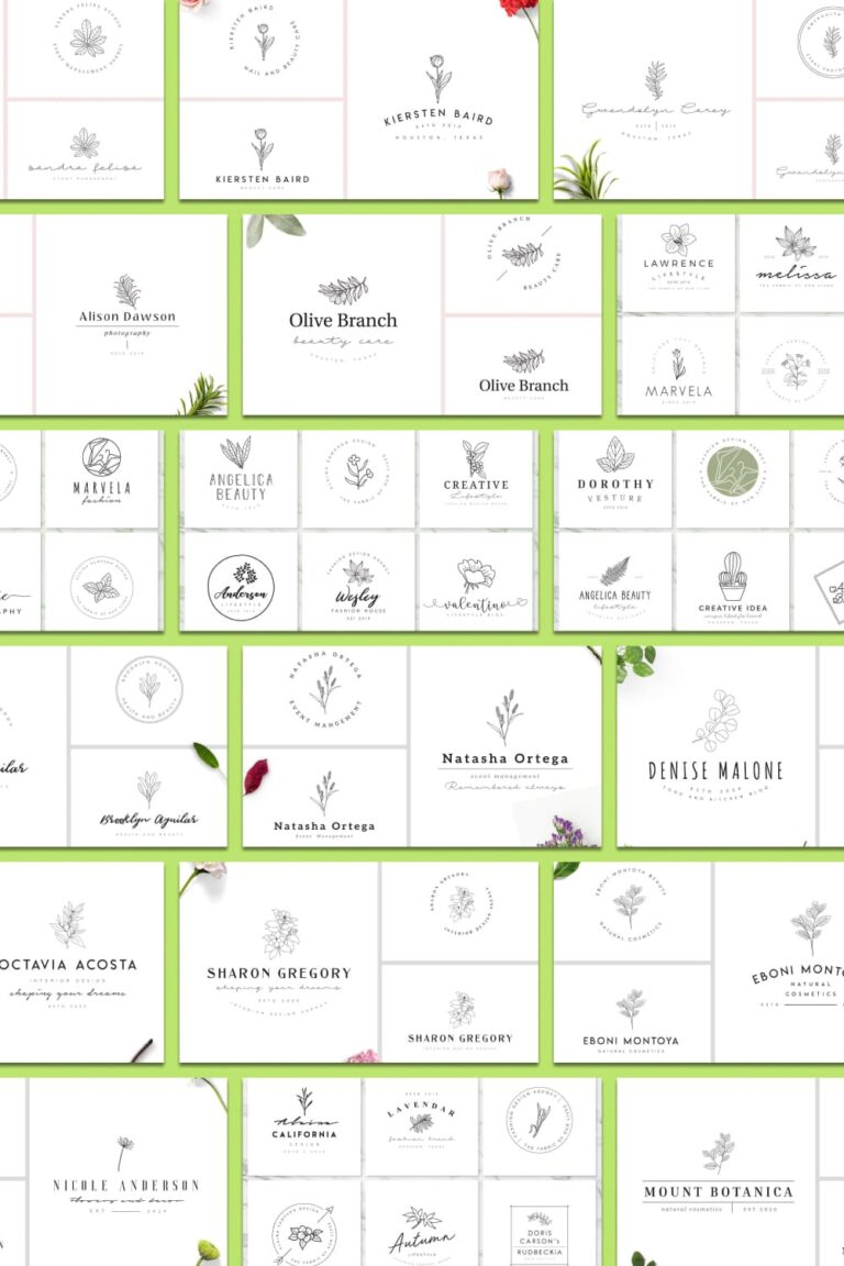 200 Hand Drawn Feminine Logo Bundle – MasterBundles