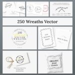 250 Handdrawn Wreaths Vector MEGAPack cover image.