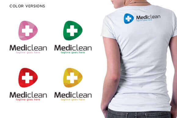 Logo Mediclean on White T-shirt.