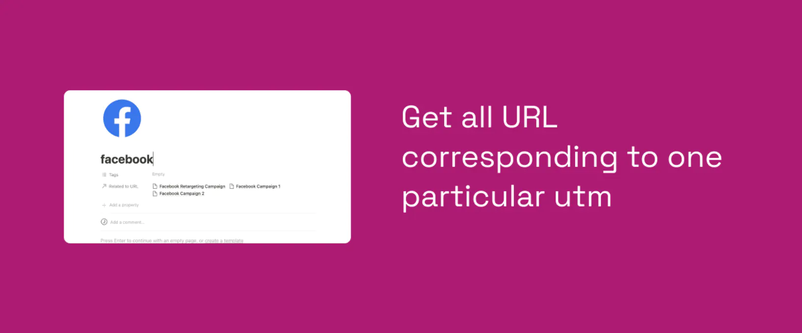 Get all URL corresponding to one perticular utm.