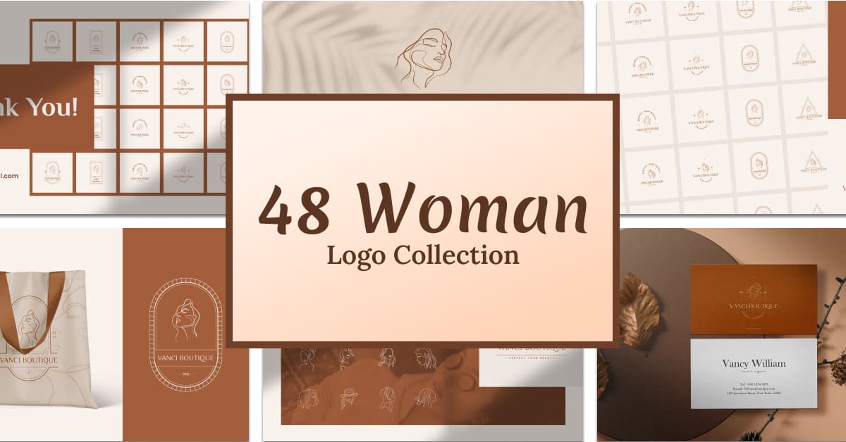 48 woman logo collection.