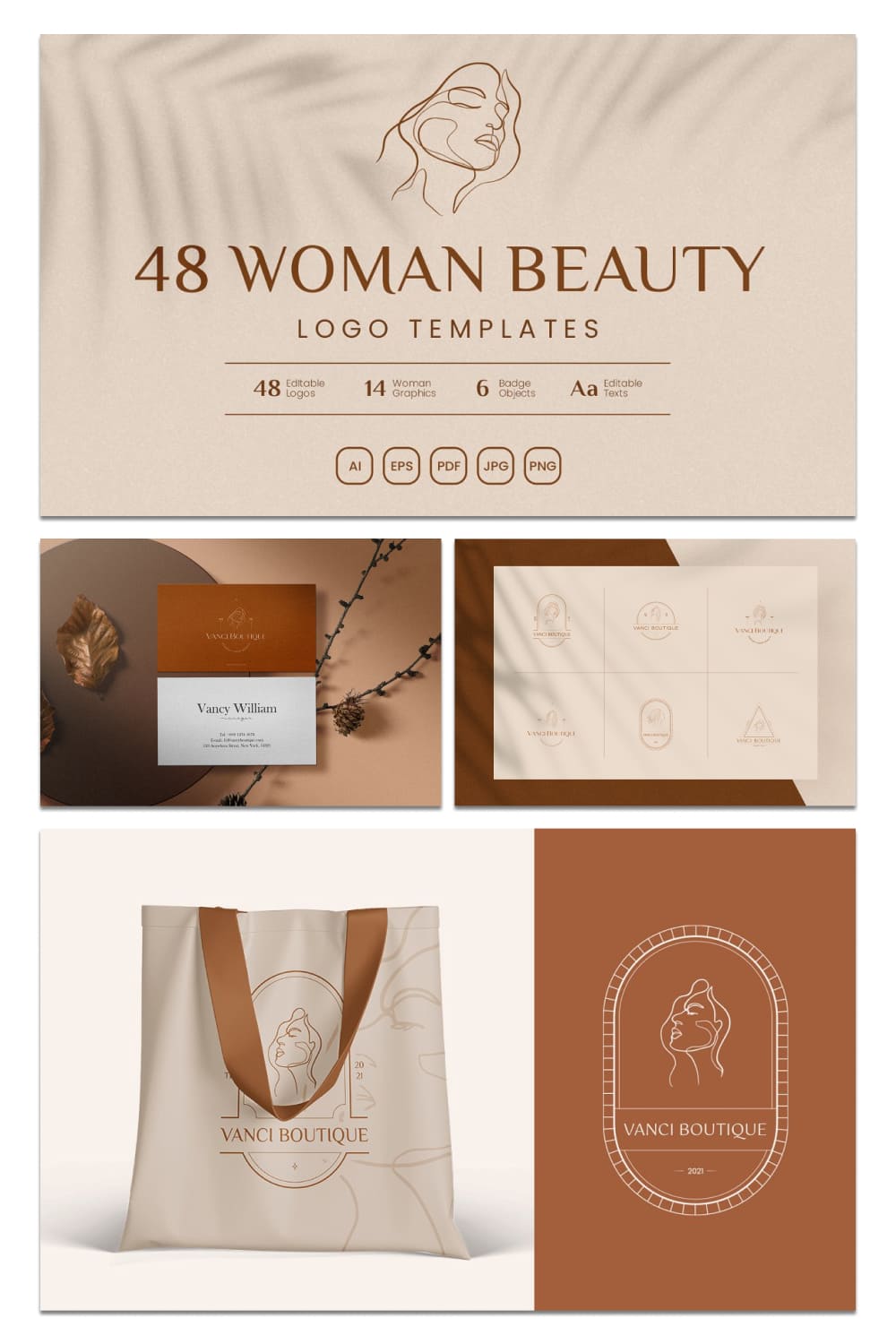 48 woman logo beauty graphics.