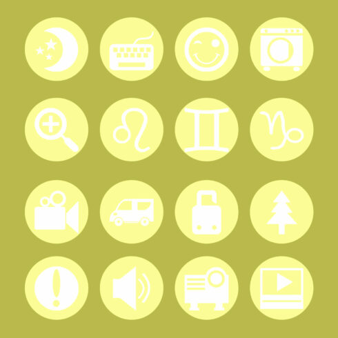 840 yellow paster icons.