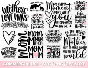 Mothers Day SVG, Mom SVG, Mama SVG, Mommy SVG | Master Bundles