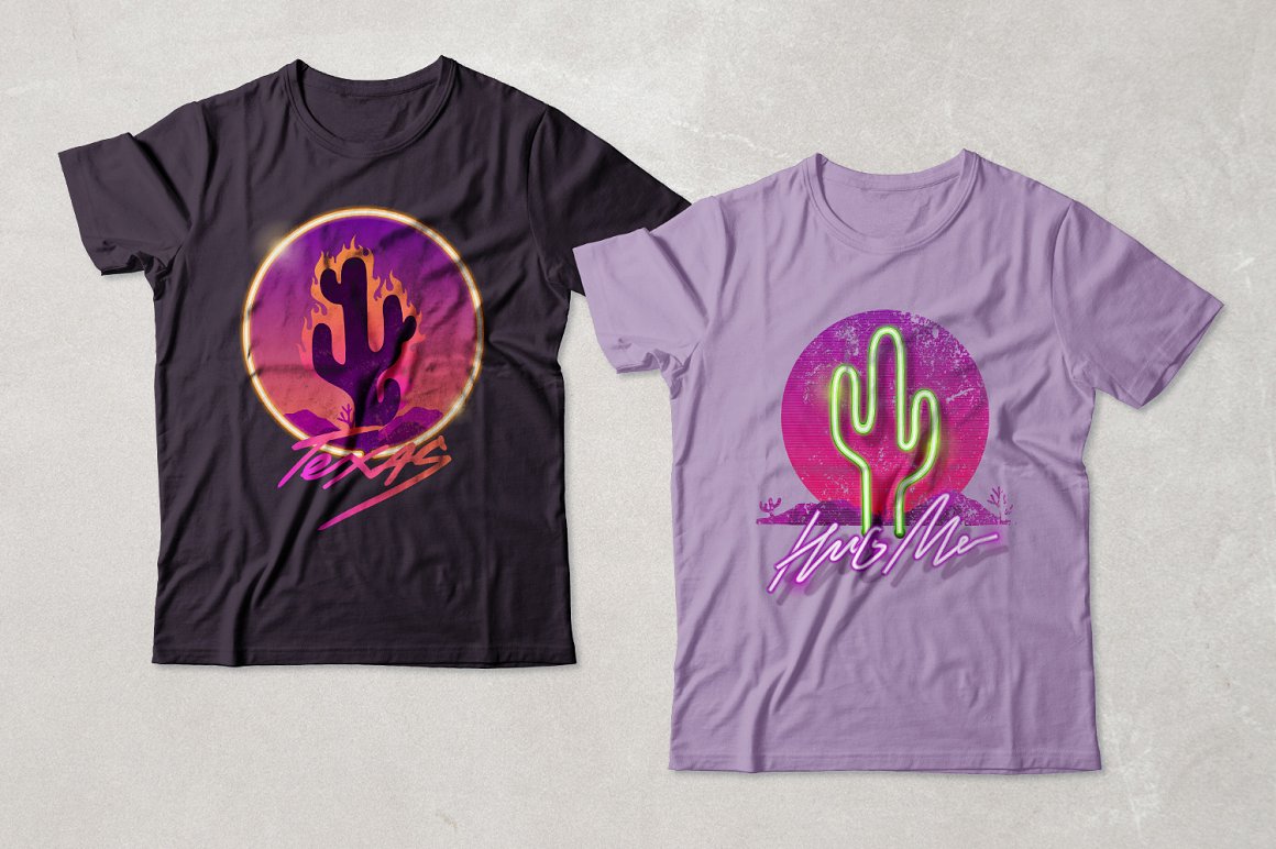 T-shirts with images of cacti.