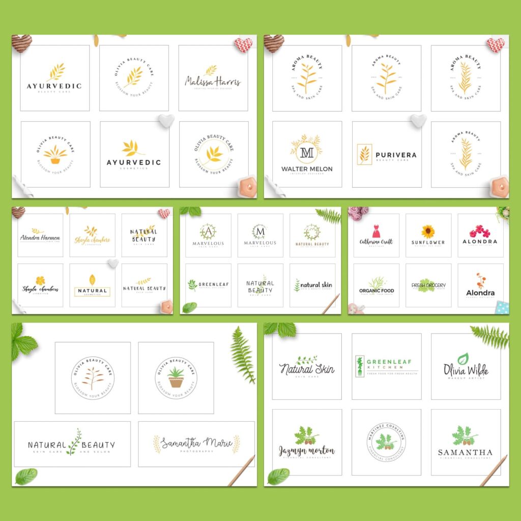 70 Elegant Floral Logo Feminine Bundle – MasterBundles