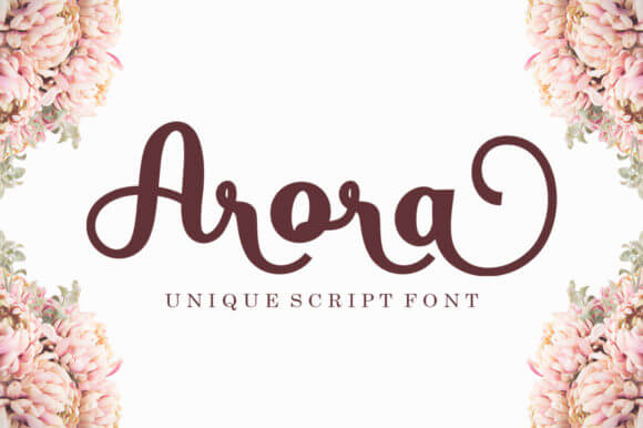 arora lovely charming script font.