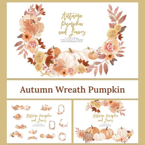 Autumn Wreath Pumpkin Clipart Collection cover image.