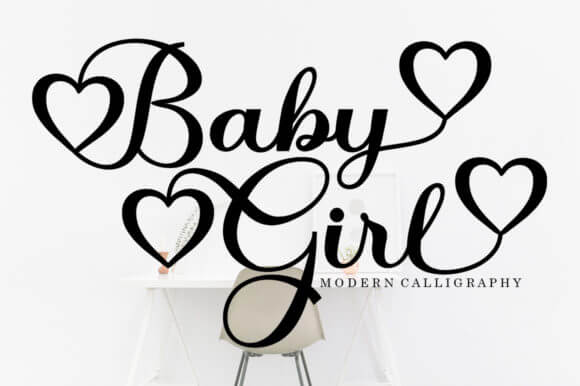 baby girl beautiful romantic script font.