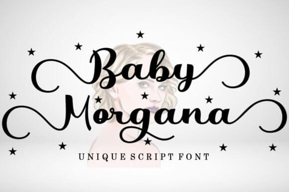 baby morgana modern magical handwritten font.
