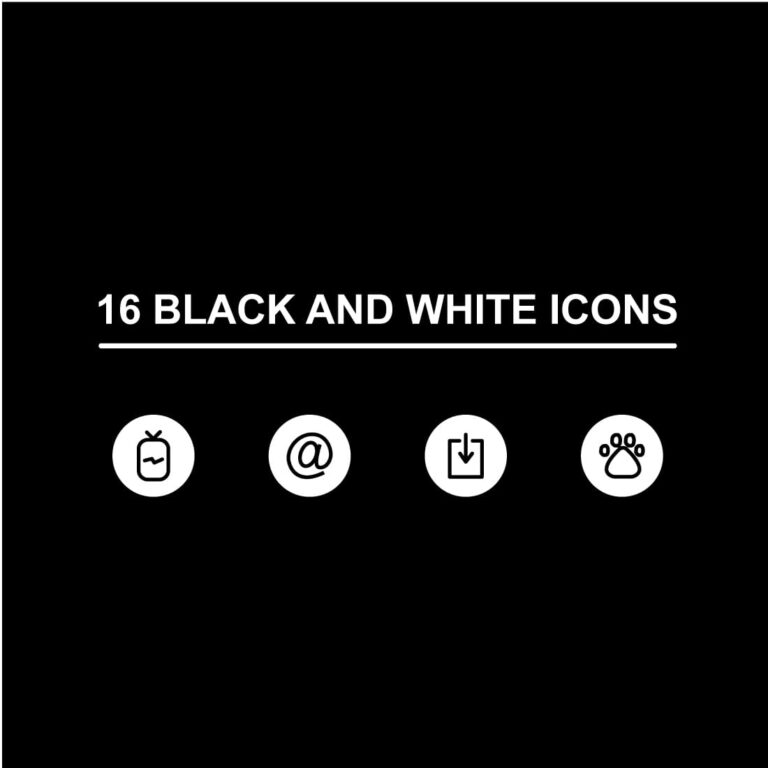 16 Black And White App Icons – MasterBundles
