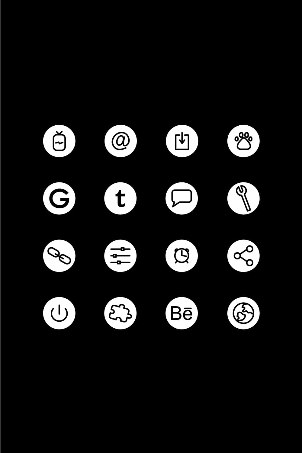Pint Black And White App Icons.
