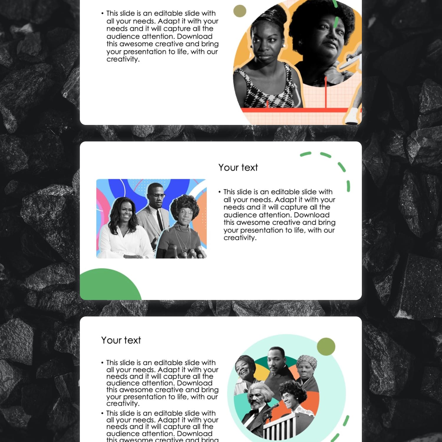 Images with Black History Powerpoint Template.