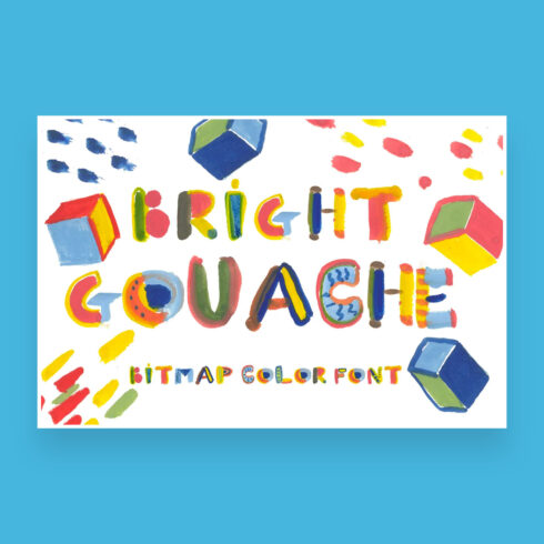 bright gouache bitmap color font