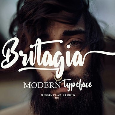 Britagia Authentic Handwritten Font cover image.