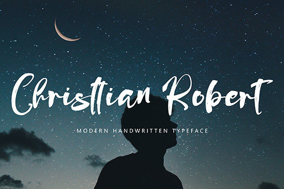 christtian robert modern handwritten typeface.