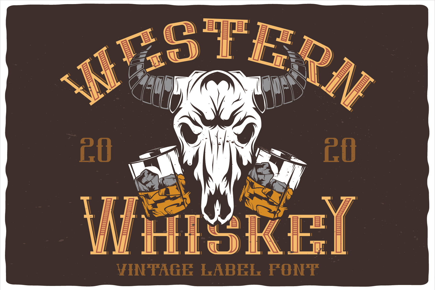 Western whiskey skull.
