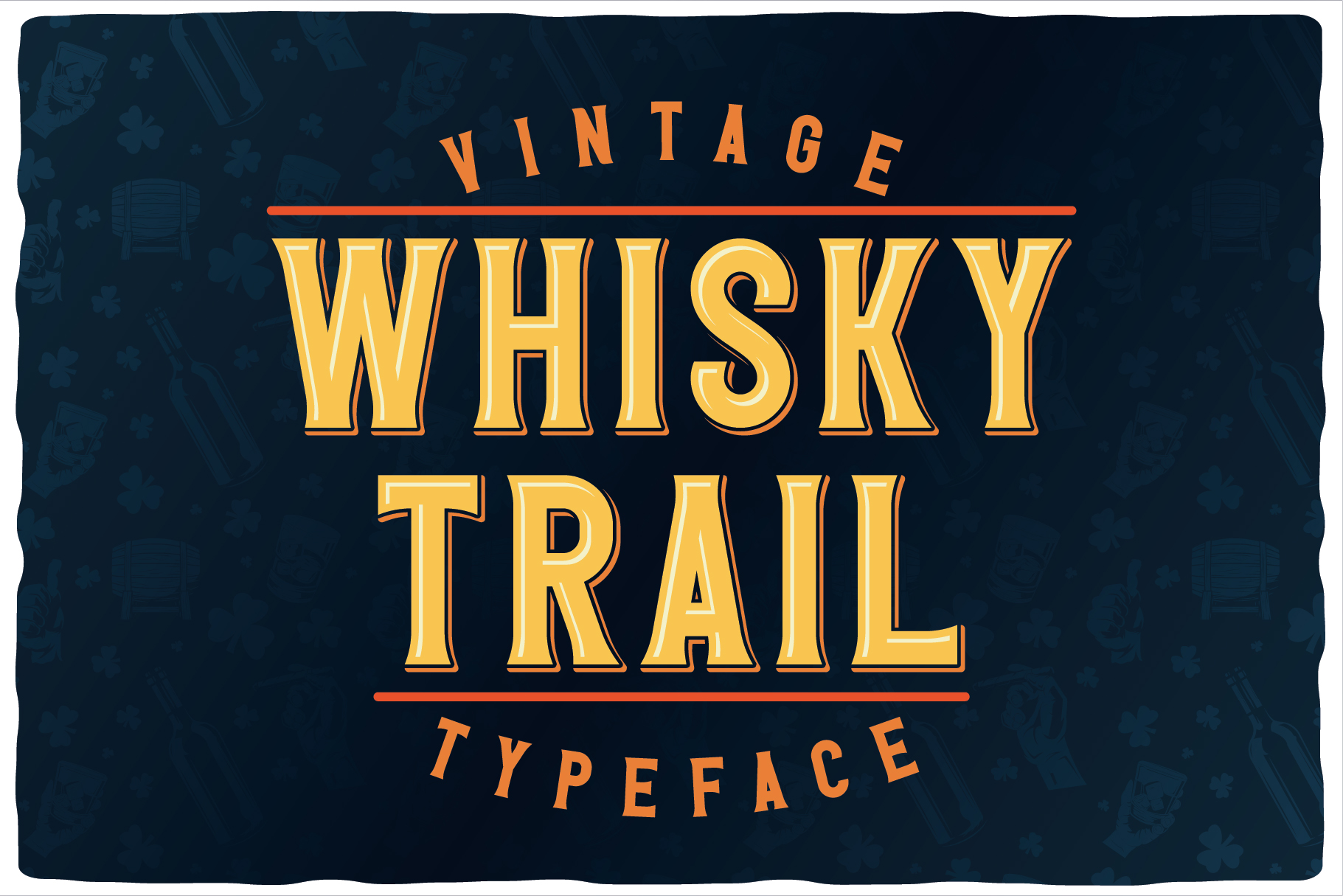 Vintage whsiky trail typeface.
