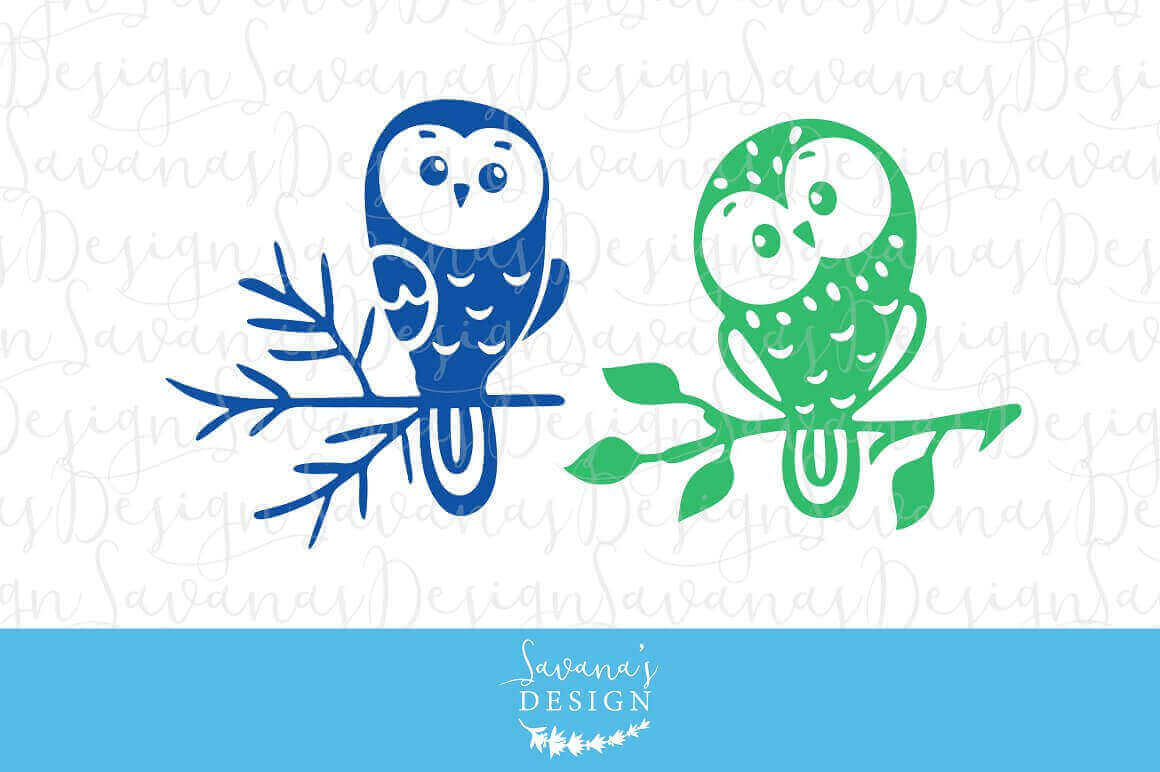 One Blue Owl and One Green Owl.