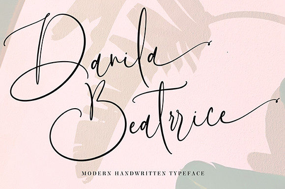 danila beatrrice modern handwritten typeface.