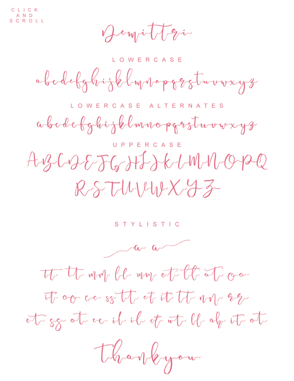 demittri elegant script font.
