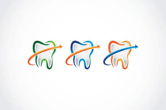 Three Teeth in Various Color.