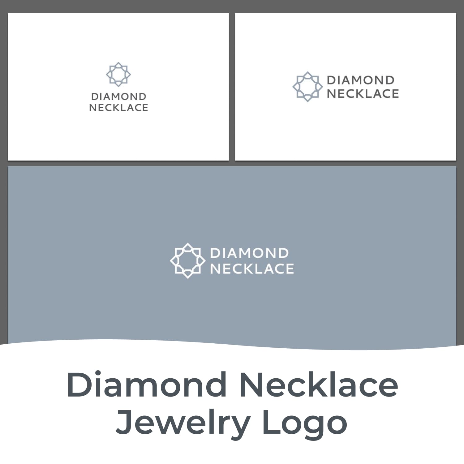 Diamond Necklace Jewelry Logo Template cover image.