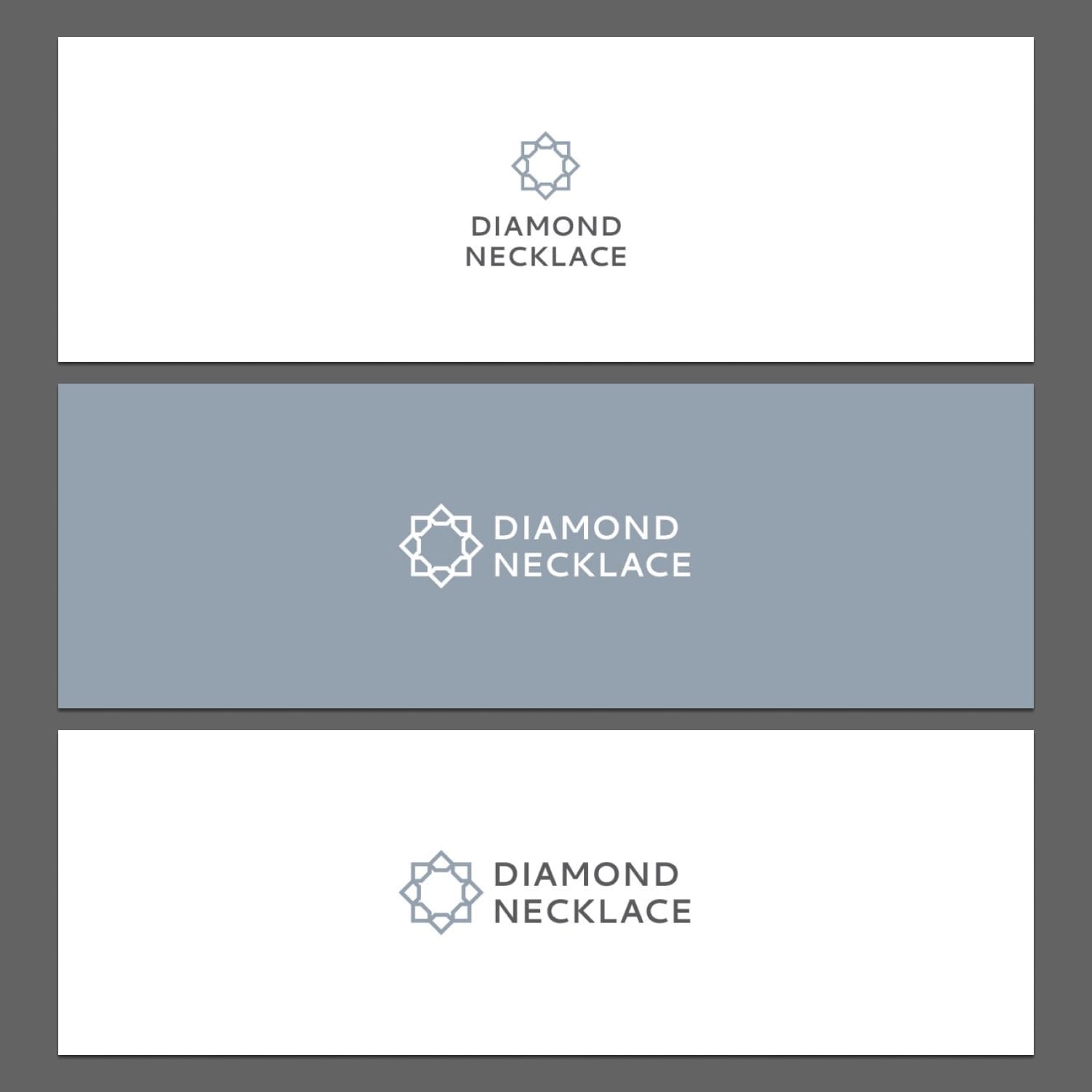 Diamond Necklace Jewelry Logo Template preview image.