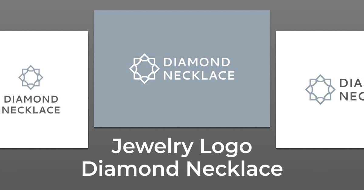 diamond necklace jewelry logo template.