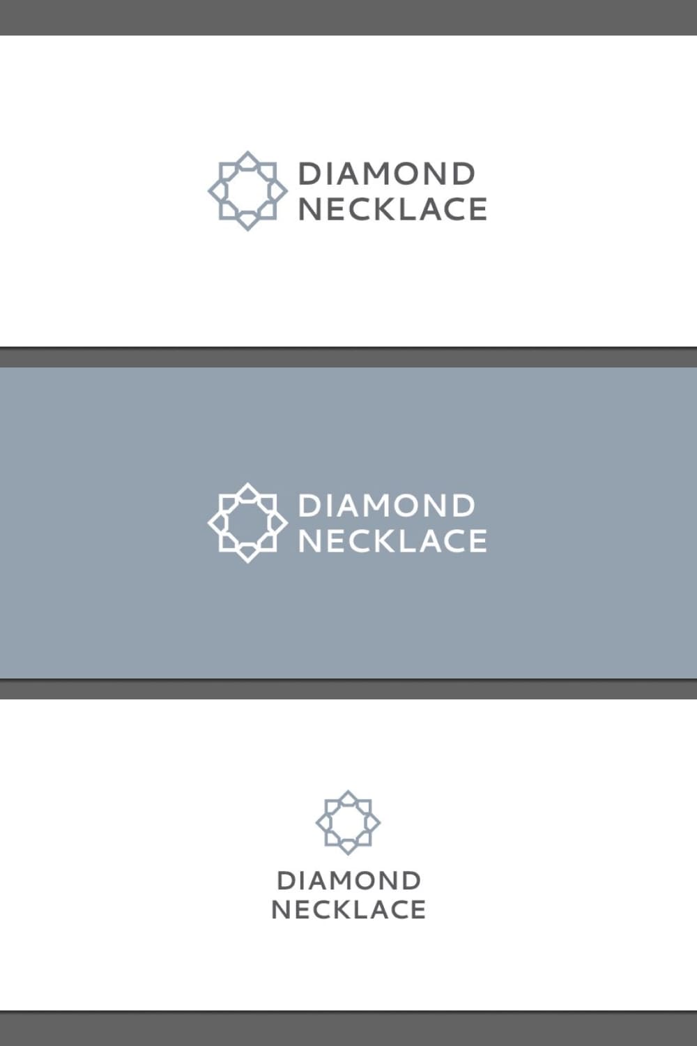 diamond necklace jewelry logo simple design.