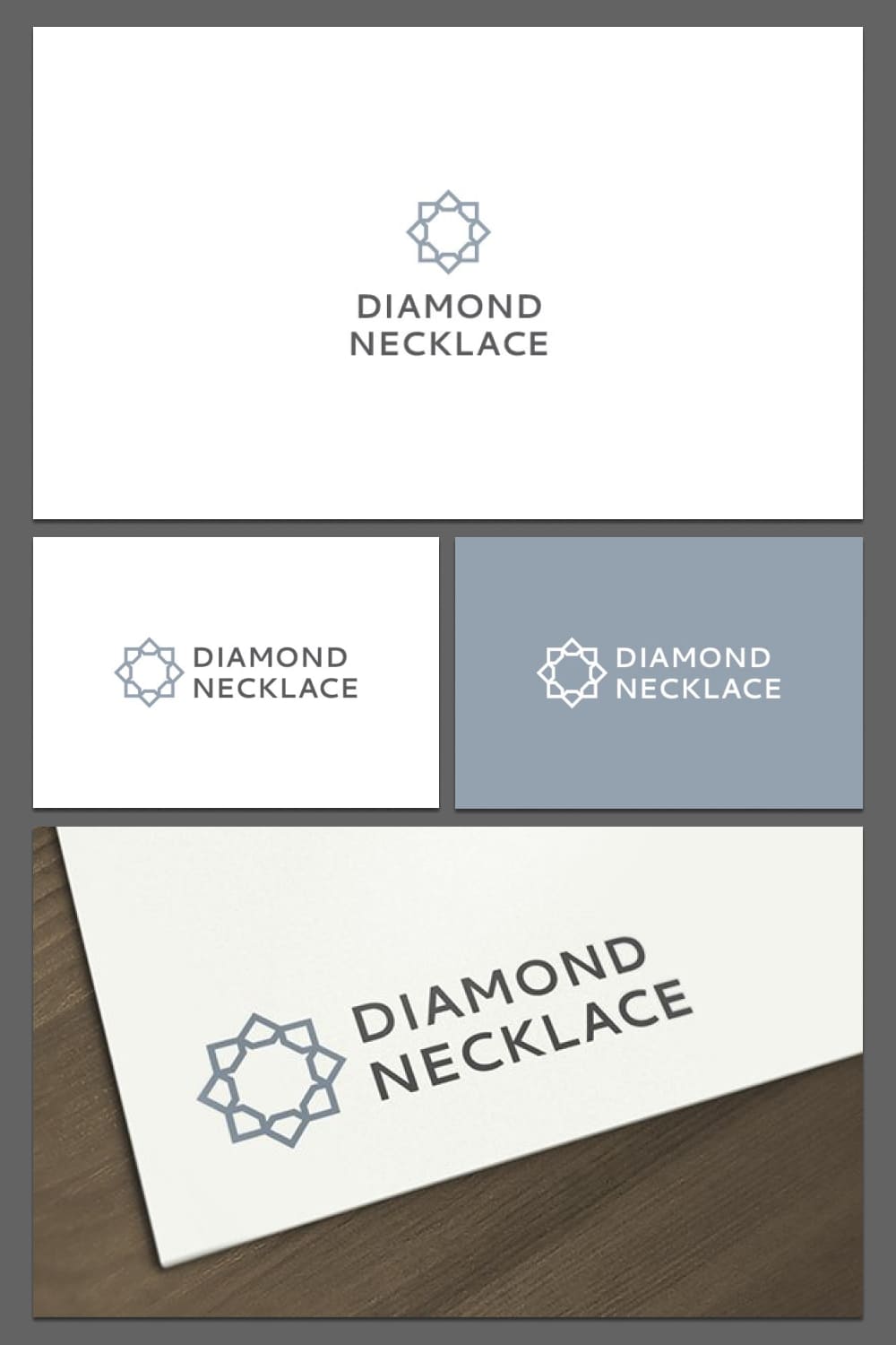diamond necklace jewelry logo beautiful design template.