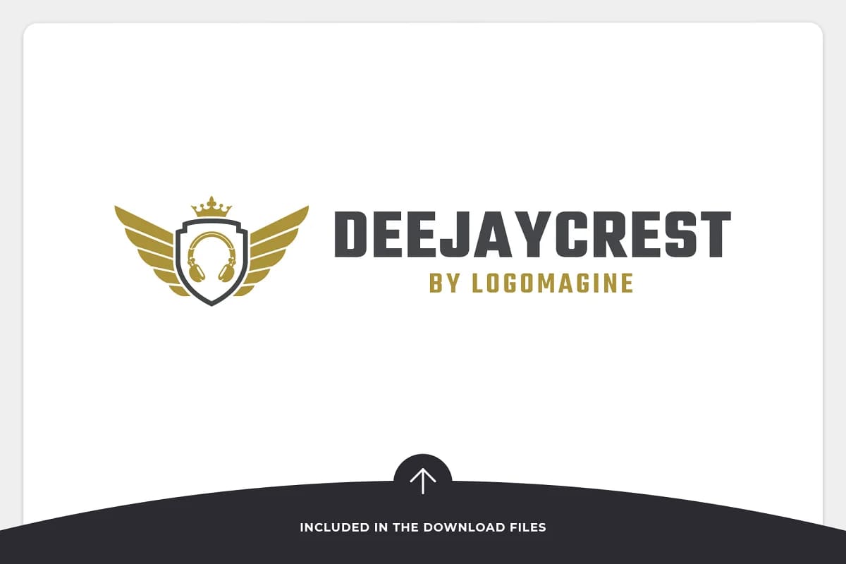 dj crest golden logo template.